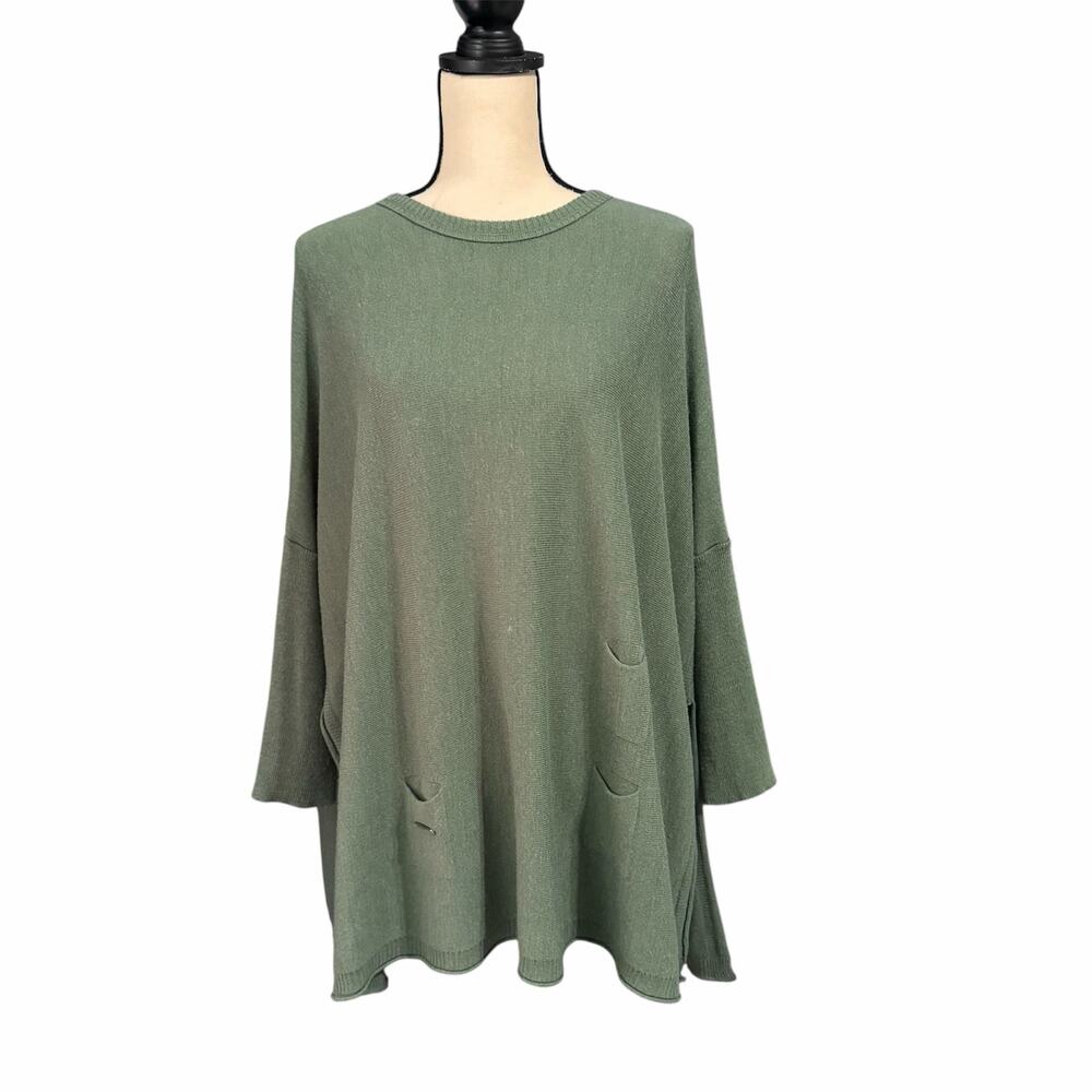 Mer Sea Women's Teal Catalina Travel Sweater Sz One Size Oversized Cozy Comfort